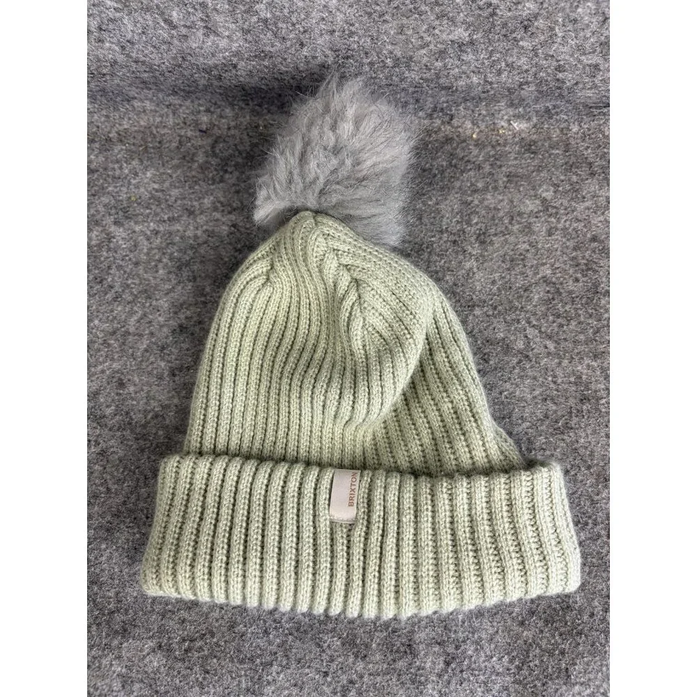Brixton Hat Beanie Womens One Size‎ Knit Pom Winter Faux Fur Acrylic